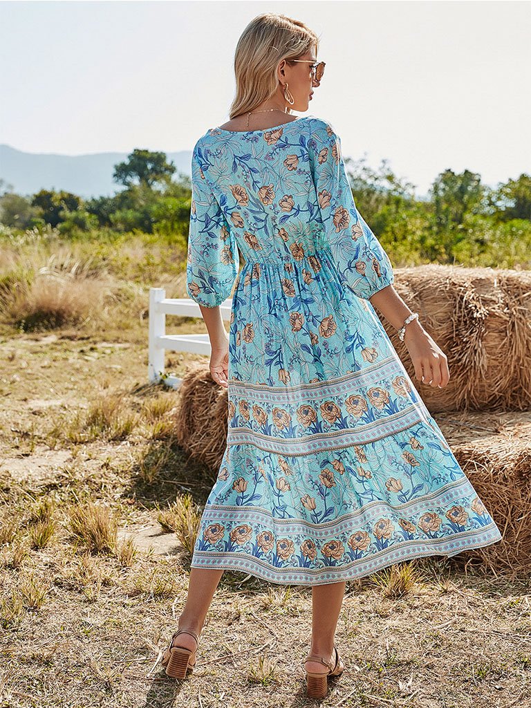 Blossom | Floral Boho Midi Dress