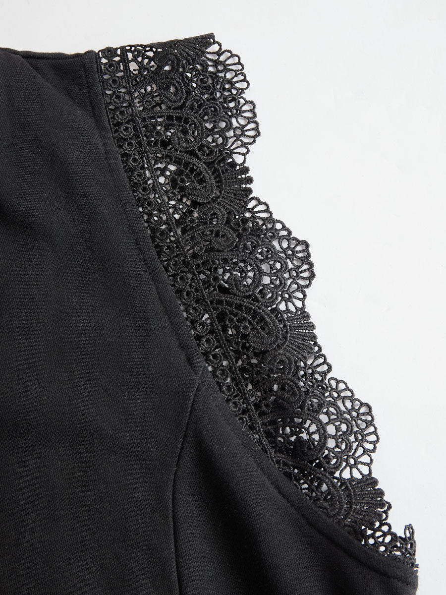 Roxy | Lace Stripe Hooded Jumpsuit
