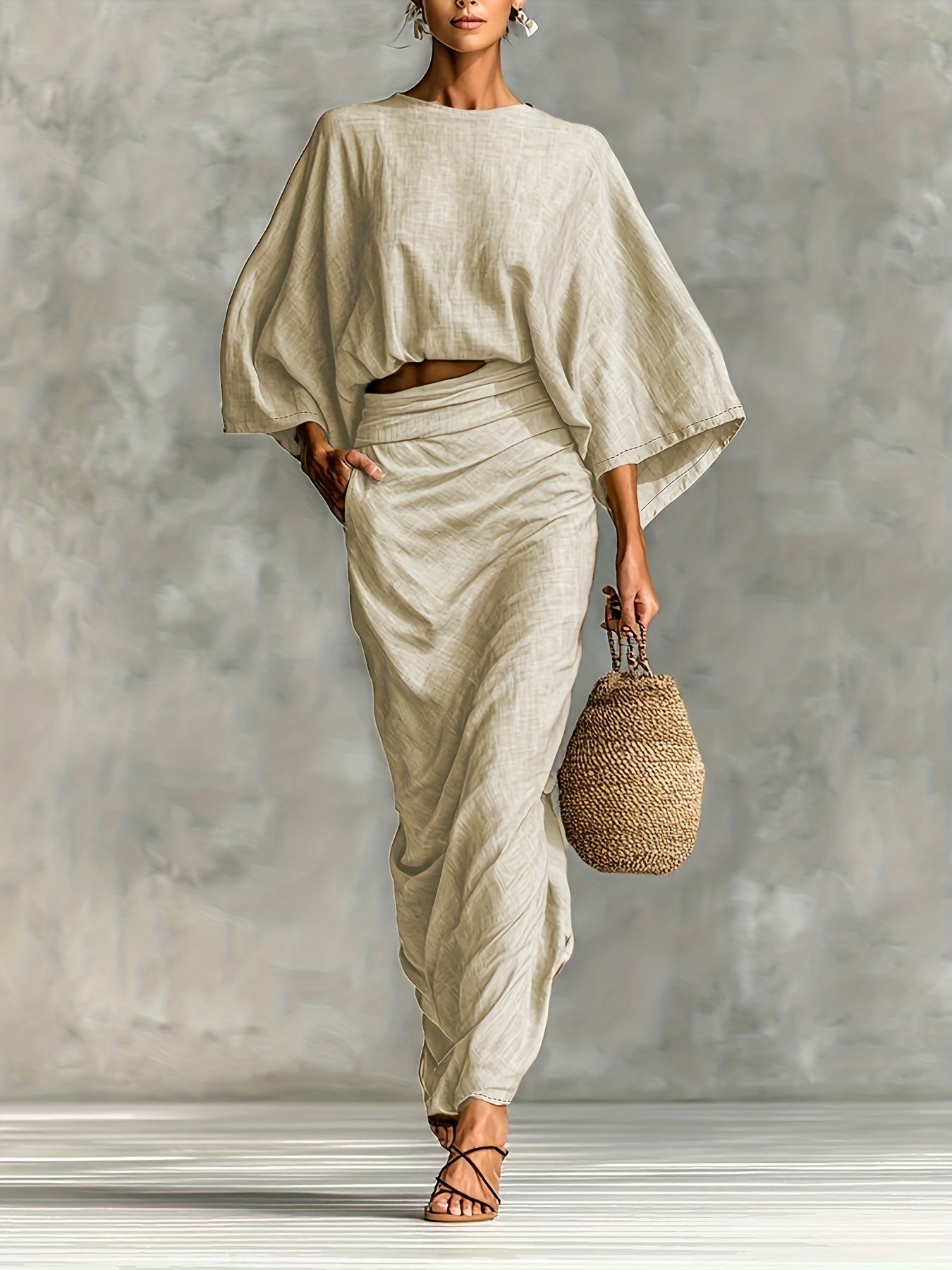 Hallie | Elegant Batwing Sleeve Co-Ord Set