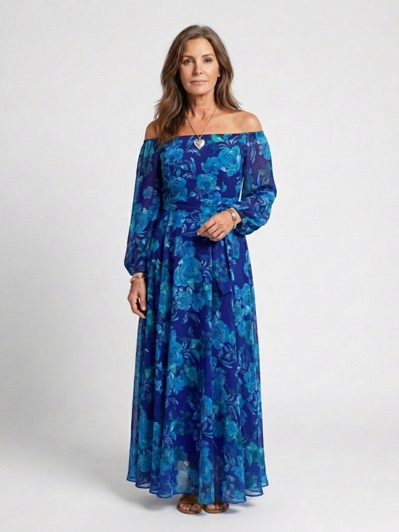 Nevaeh | Off Shoulder Floral Maxi Dress