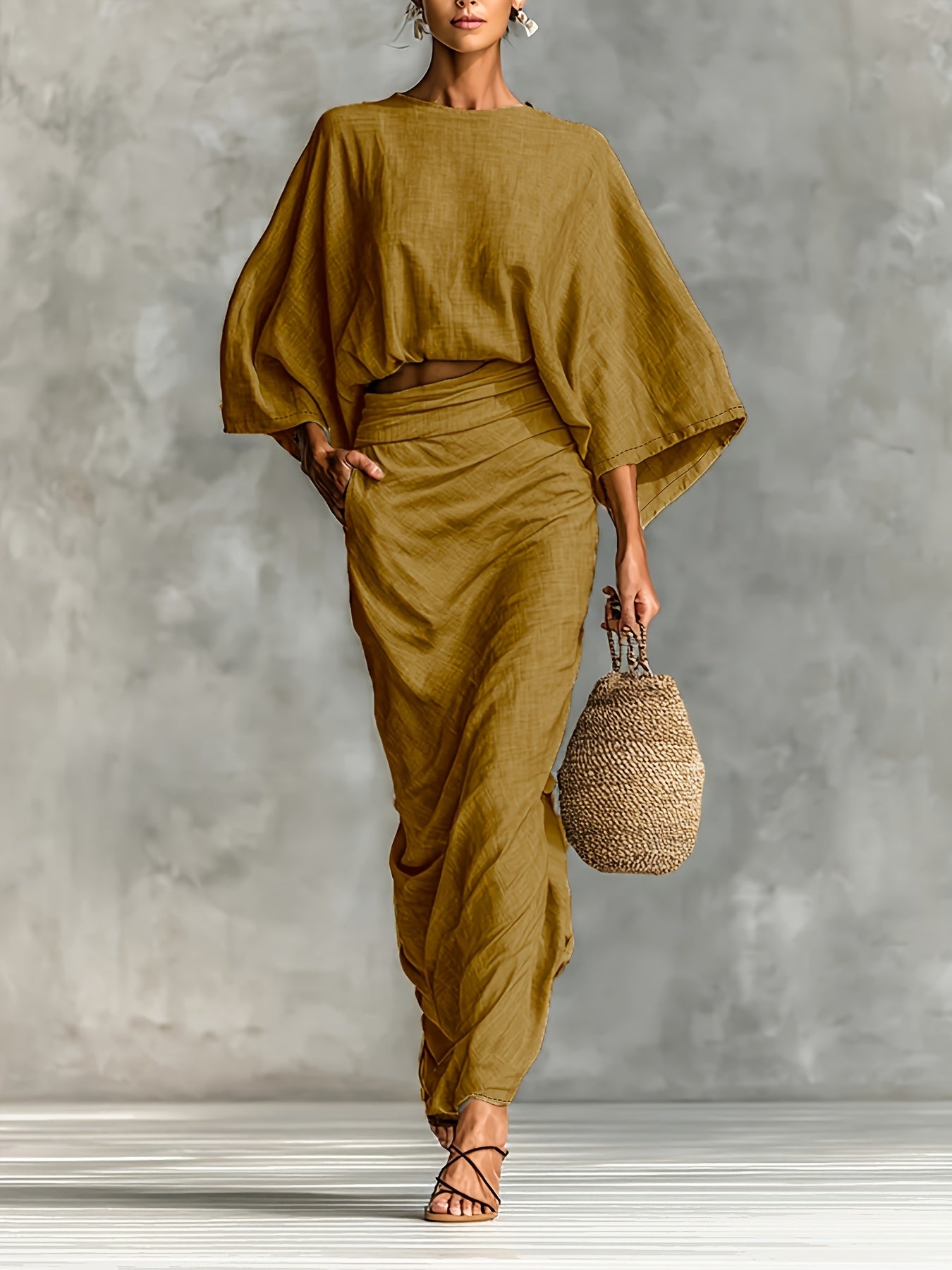 Hallie | Elegant Batwing Sleeve Co-Ord Set