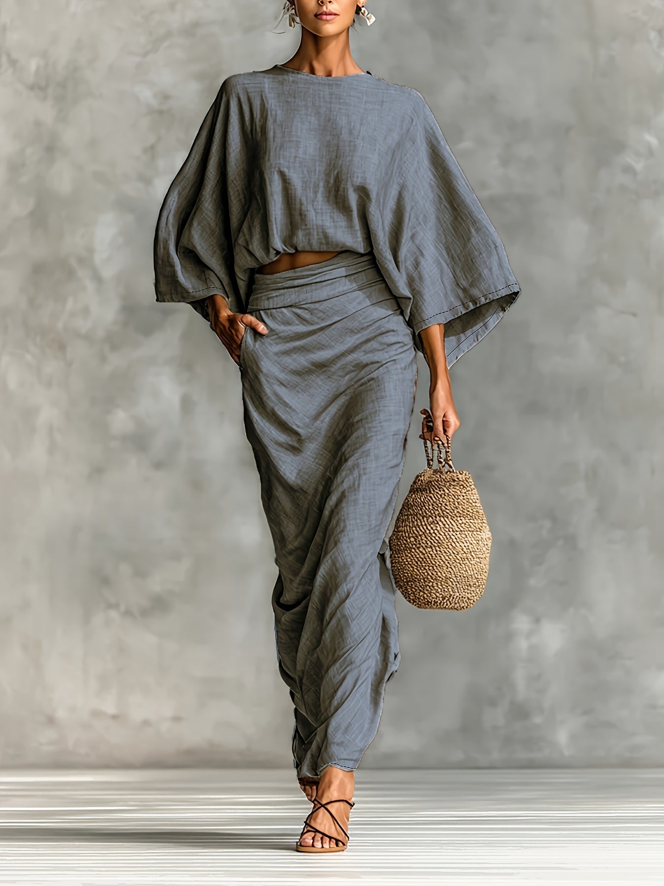Hallie | Elegant Batwing Sleeve Co-Ord Set