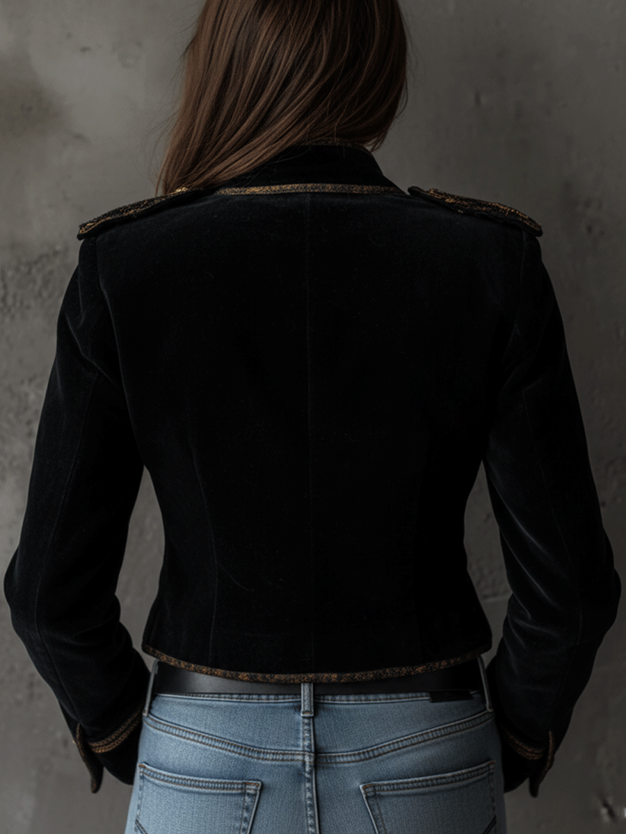 Jem | Gold Button Velvet Jacket
