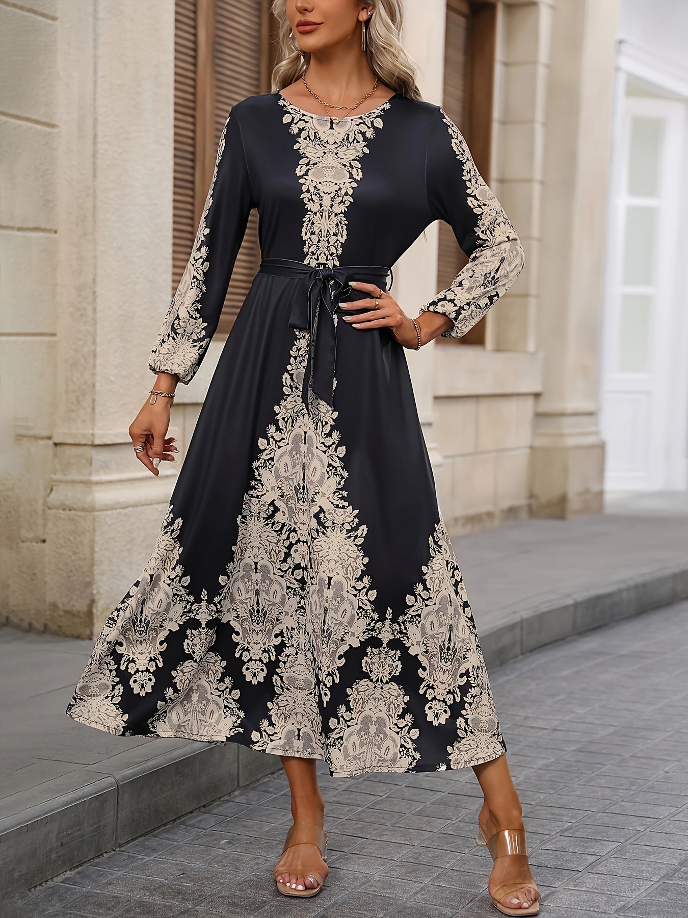 Petal | Retro Ethnic Style Printed Dress,