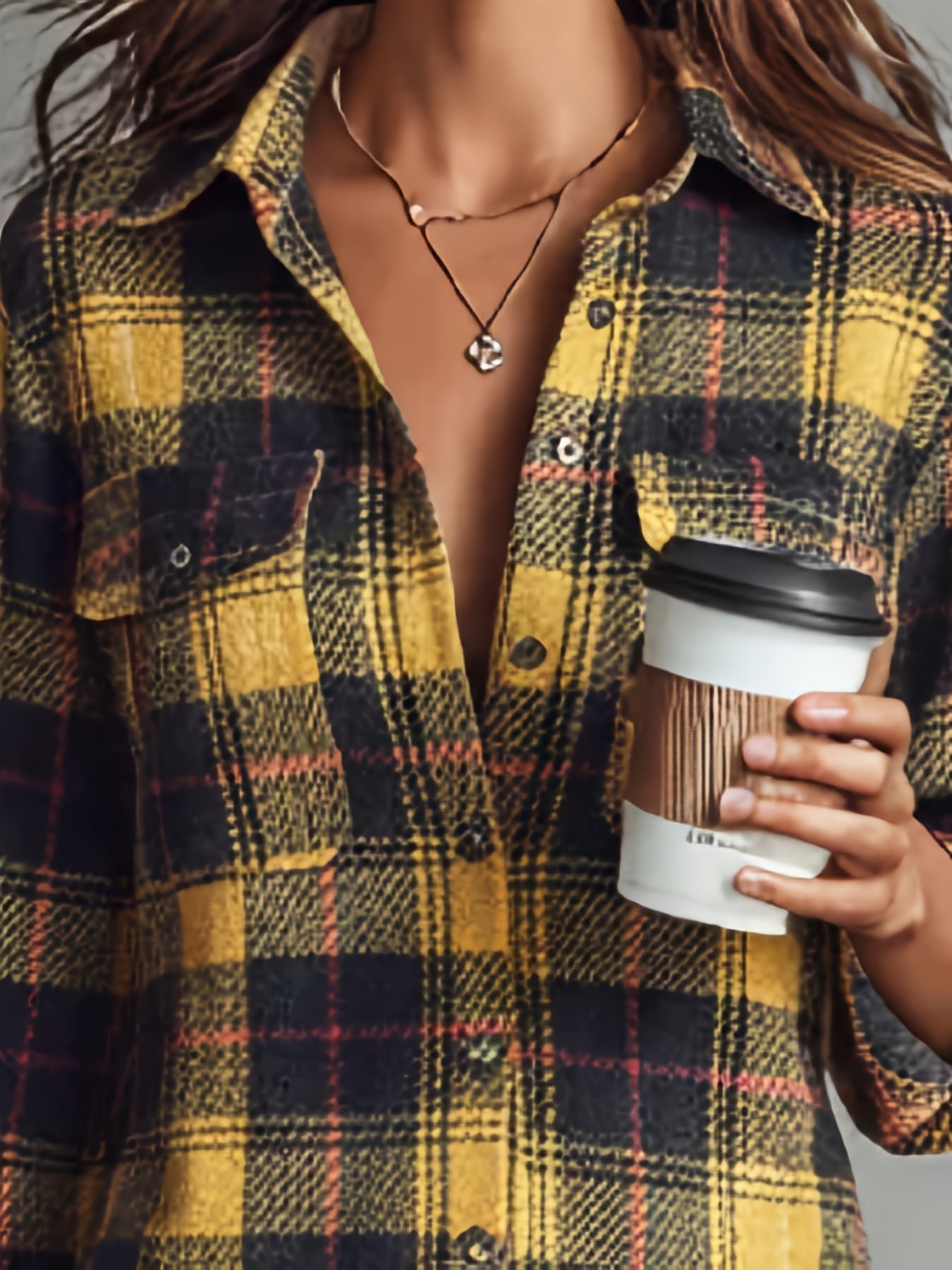 Yelena | Women'S Herringbone Check Long Sleeve Midi Dress