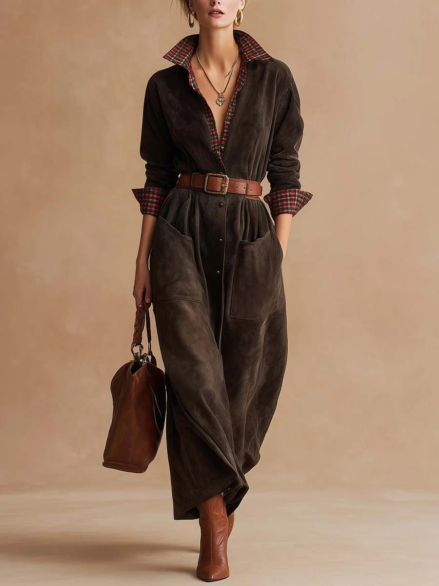 Bellerose | Retro dark brown collared dress