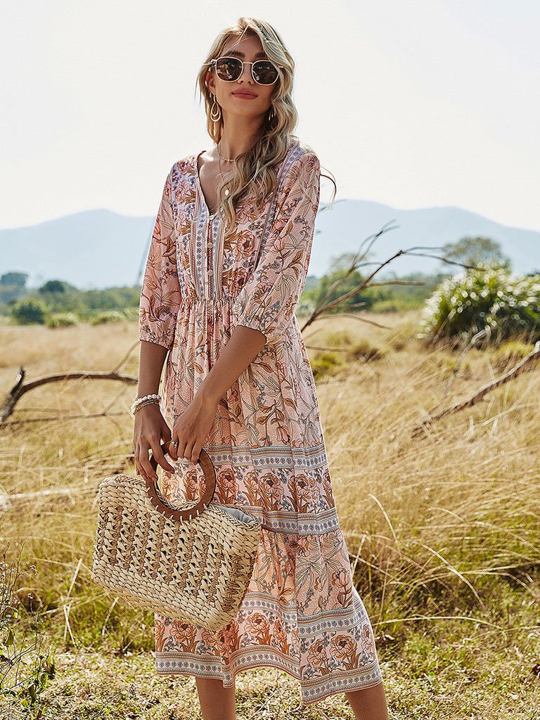 Blossom | Floral Boho Midi Dress