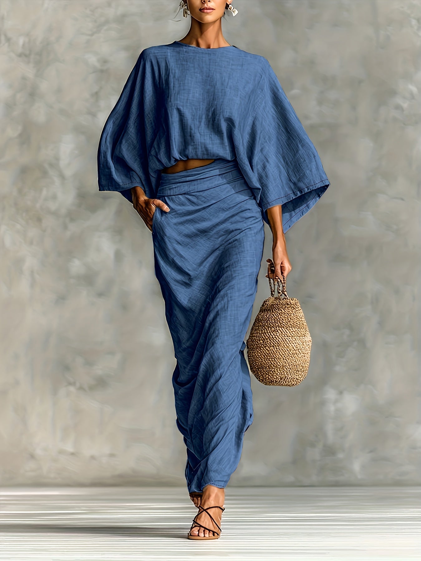 Hallie | Elegant Batwing Sleeve Co-Ord Set