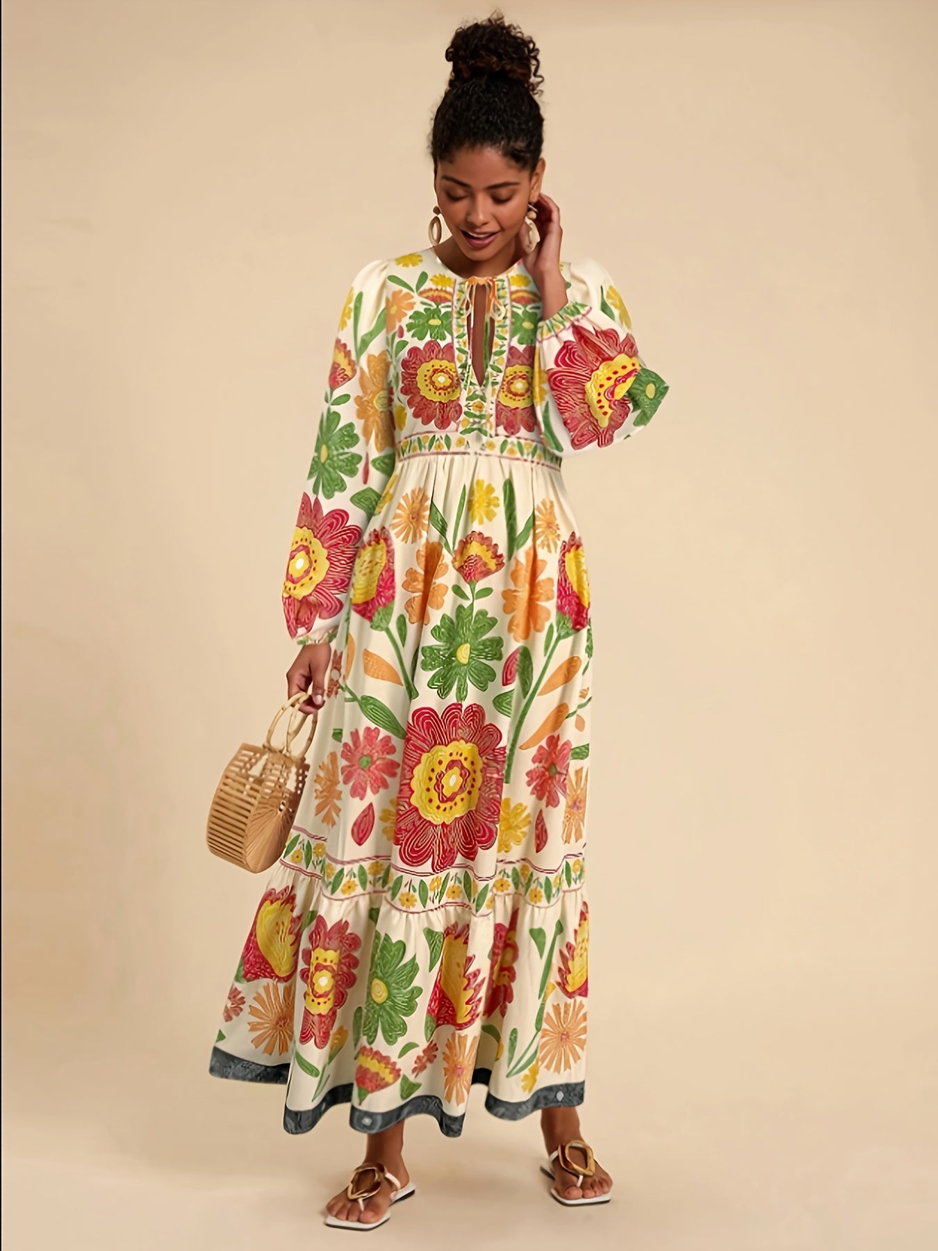 Loretta | Tropical Floral Print Dress