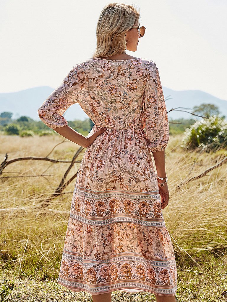 Blossom | Floral Boho Midi Dress