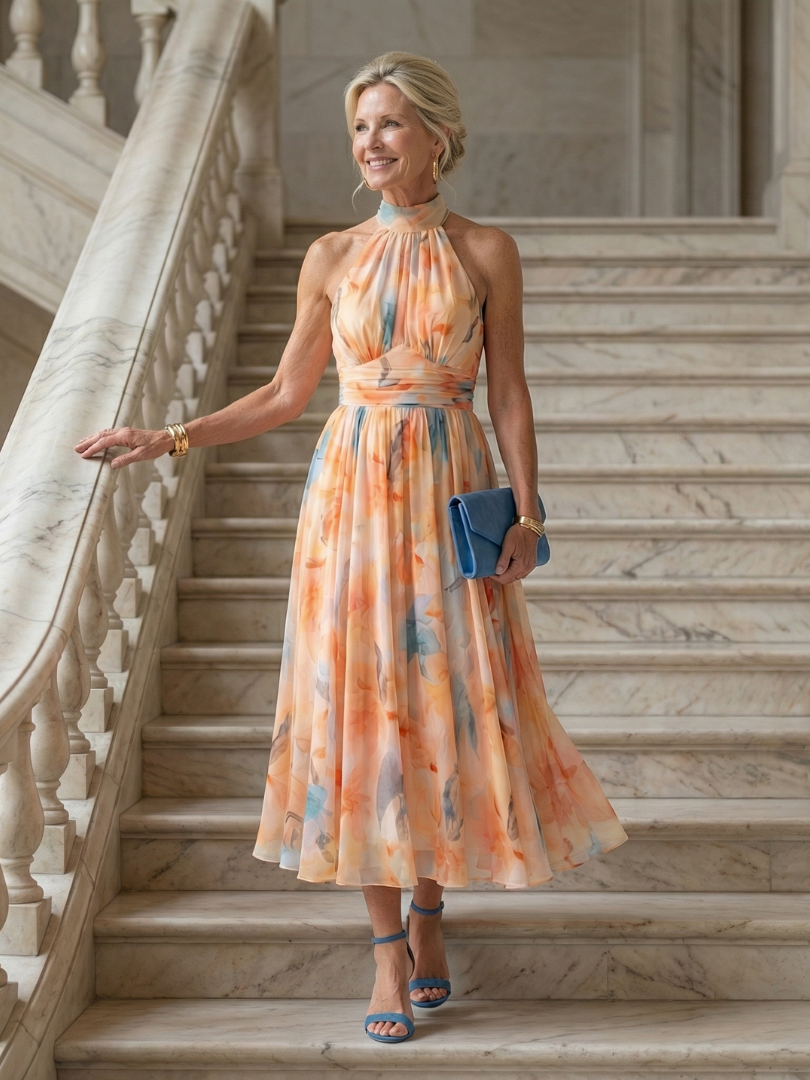 Tansy | Soft Halter Midi Dress