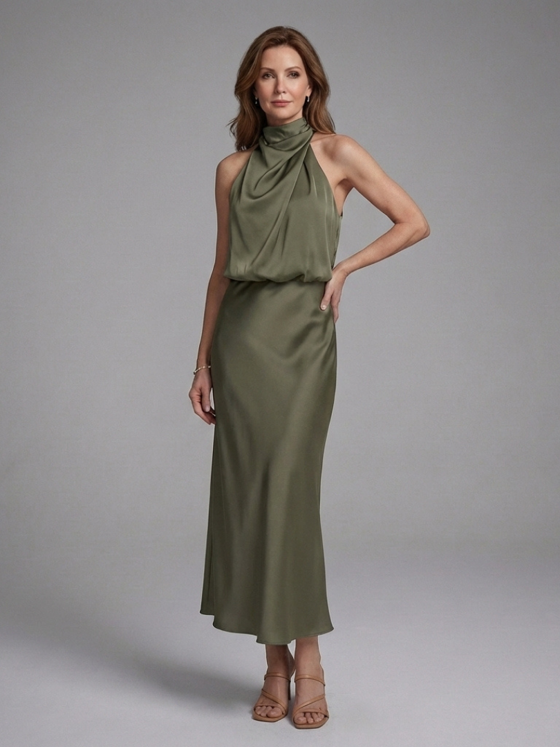 Rivelle | Halter Neckline  Midi Dress