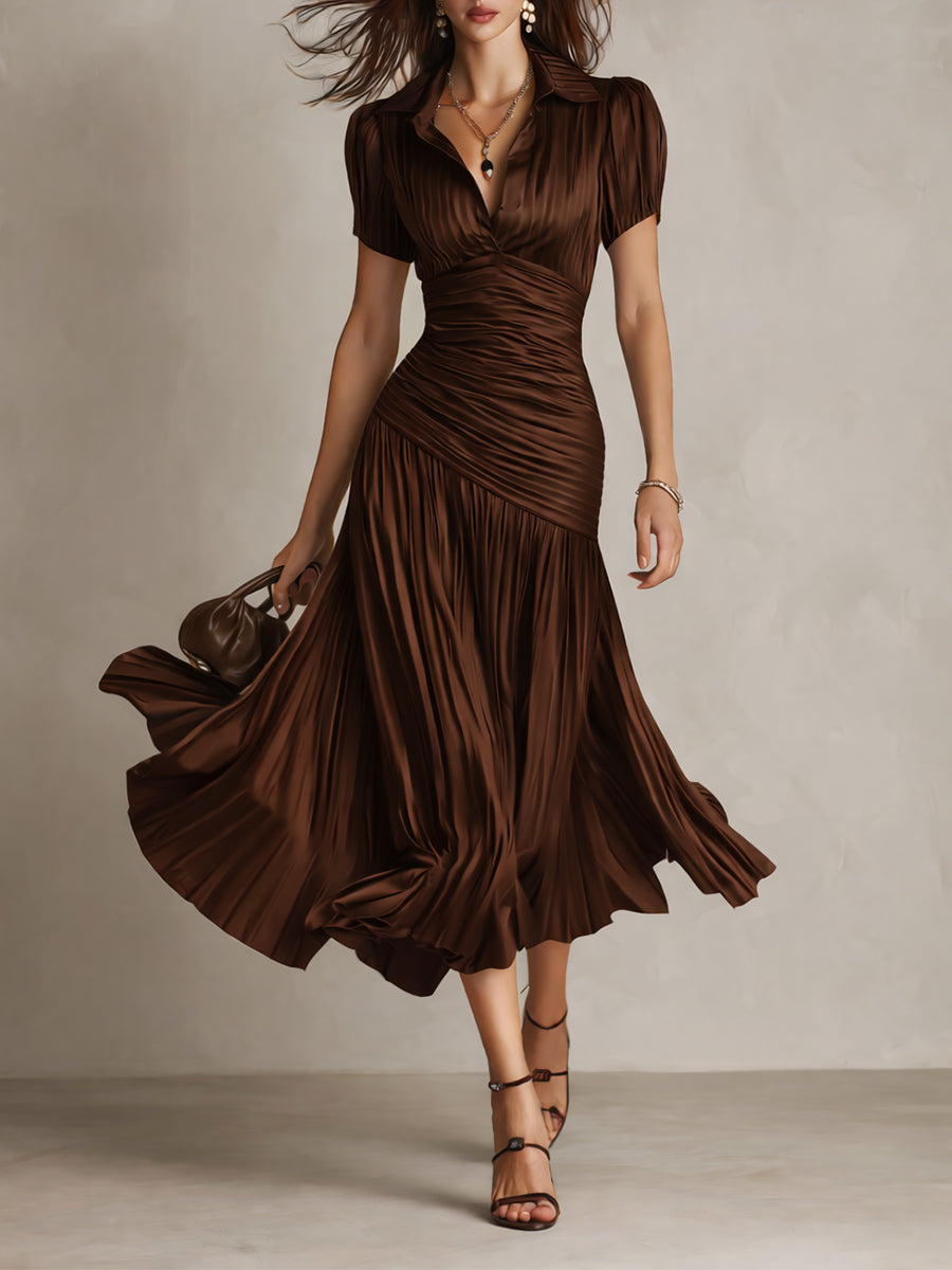 Zelie | Elegant Satin Flare Dress