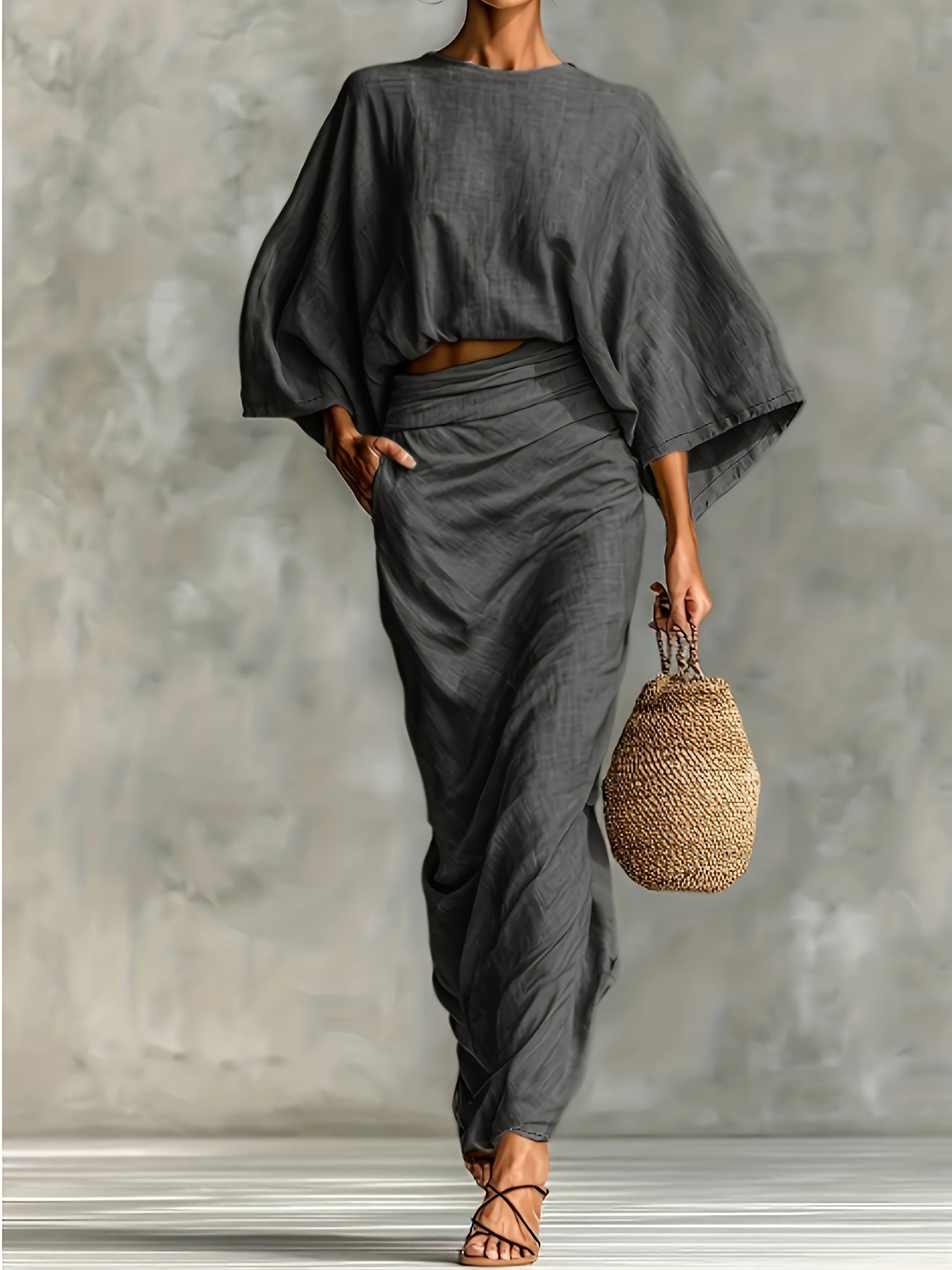 Hallie | Elegant Batwing Sleeve Co-Ord Set
