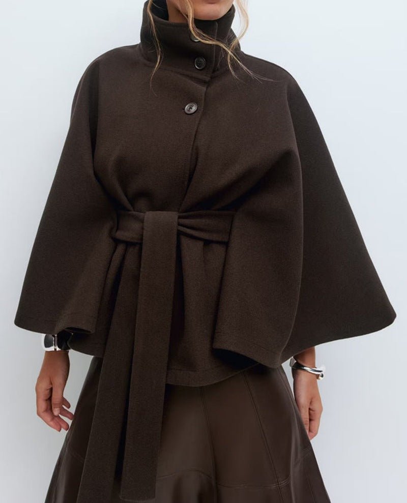 Constance | Belted Wool Cape Coat