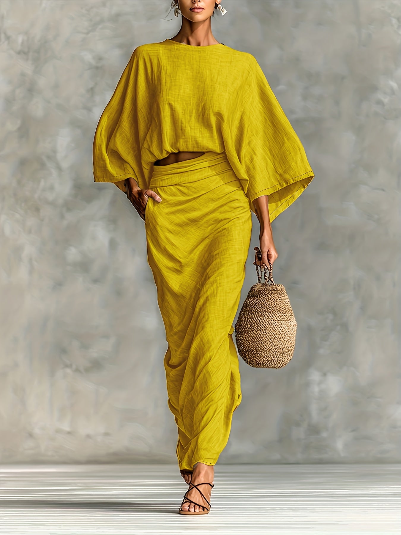 Hallie | Elegant Batwing Sleeve Co-Ord Set