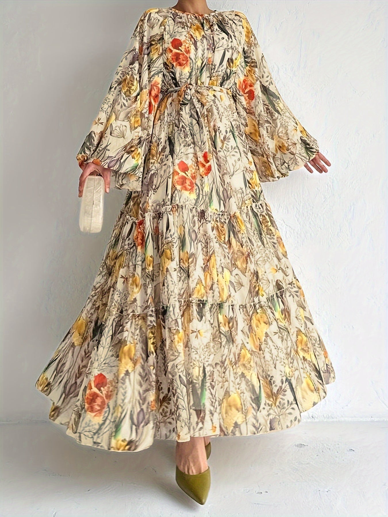 Nalani | Middle Eastern Muslim  Floral Print Long Dress