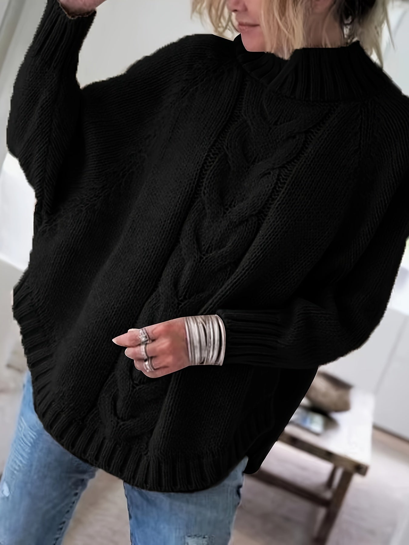 Skye | High Neck Ribbed Pullover
