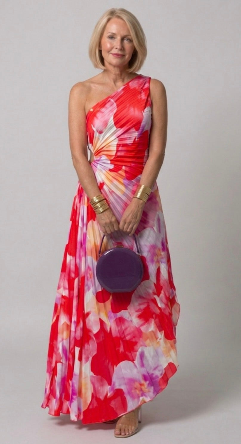 Nixie | Pleated One-Shoulder Dress