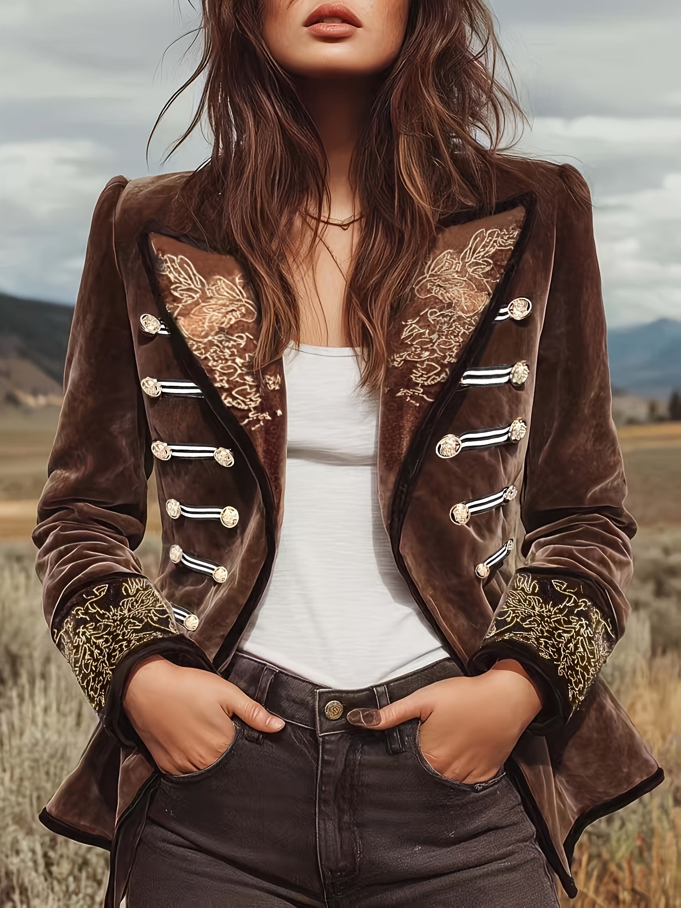 Ariel | Western Elegance Velvet Blazer