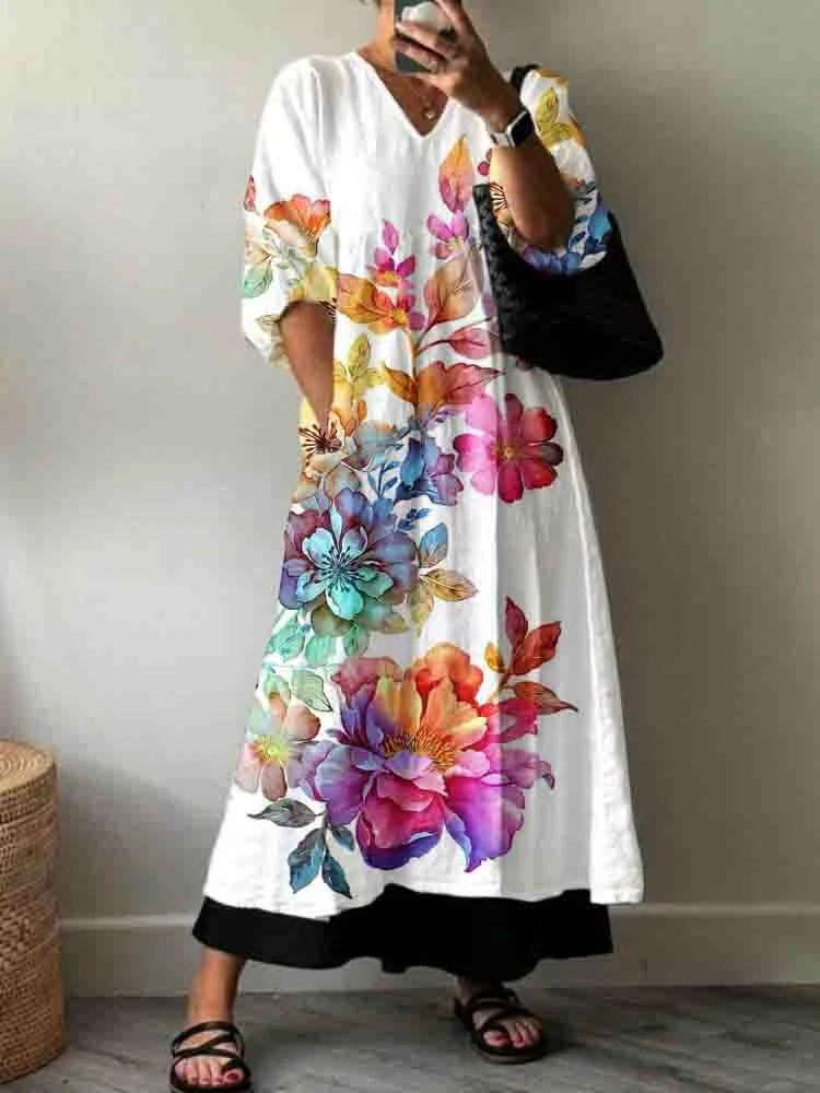 Danika | Watercolour Floral Maxi Dress