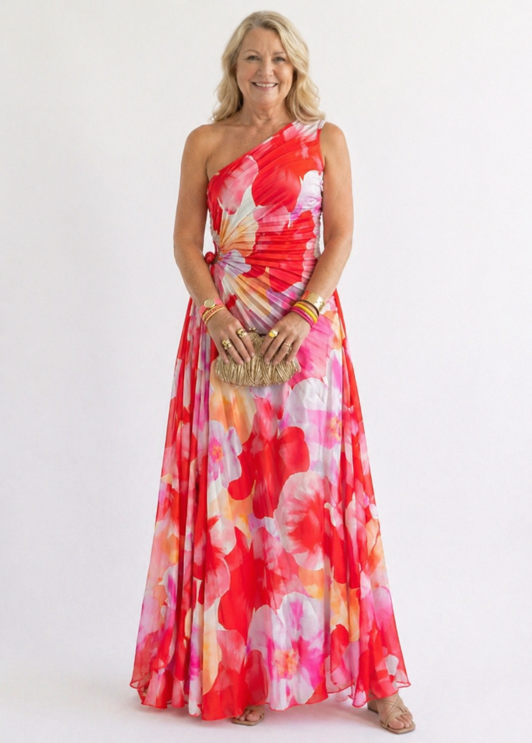 Nixie | Pleated One-Shoulder Dress