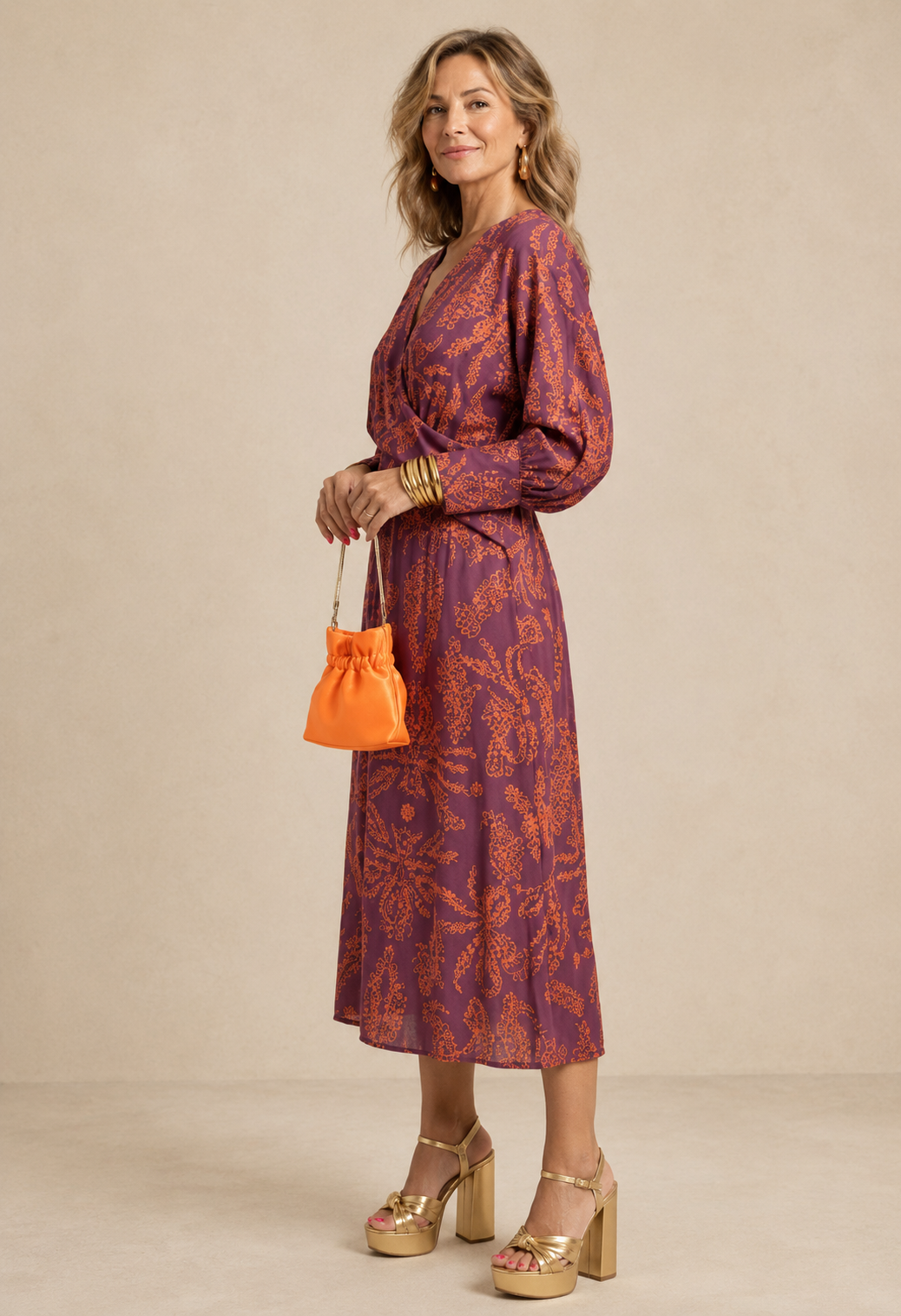 Amity | Elegant Printed Midi Dress