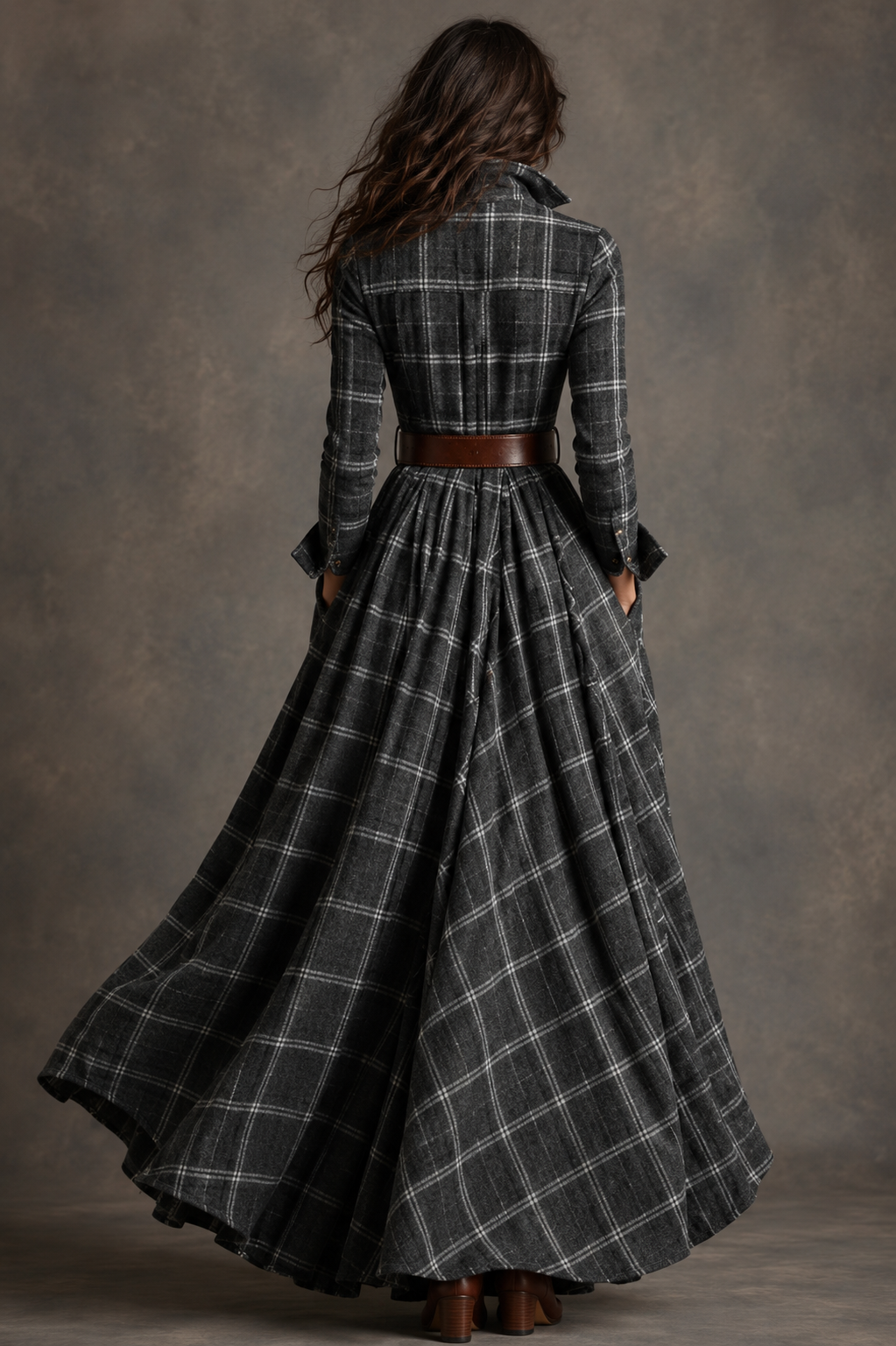 Abilene | Long Sleeve Checkered Dress