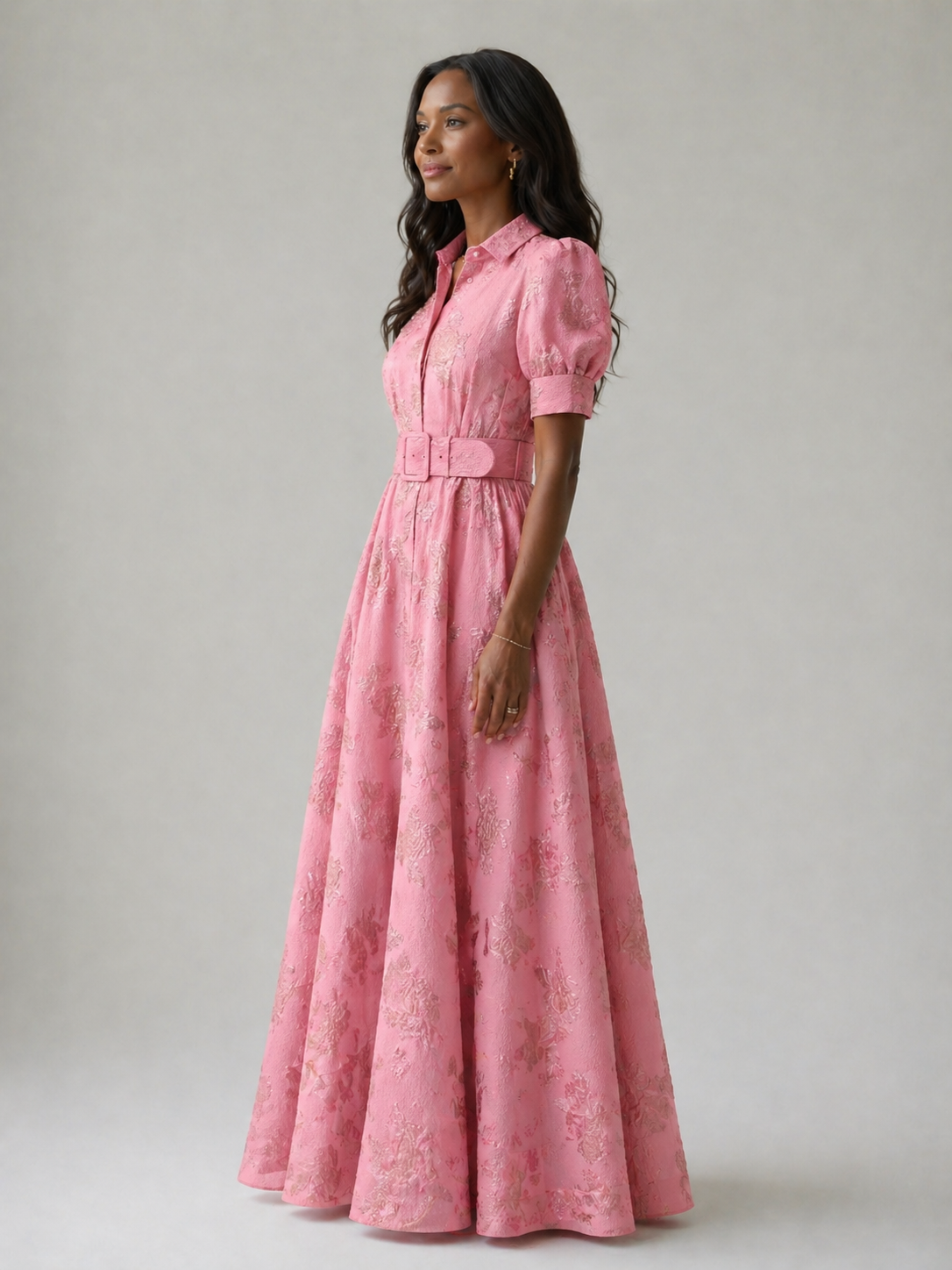 Renee | Belted Floral Maxi Dress