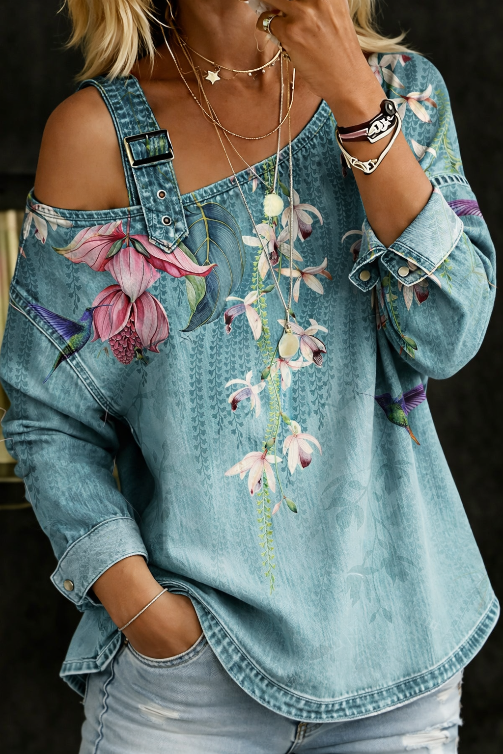 Danielle™ | Off Shoulder Denim Top