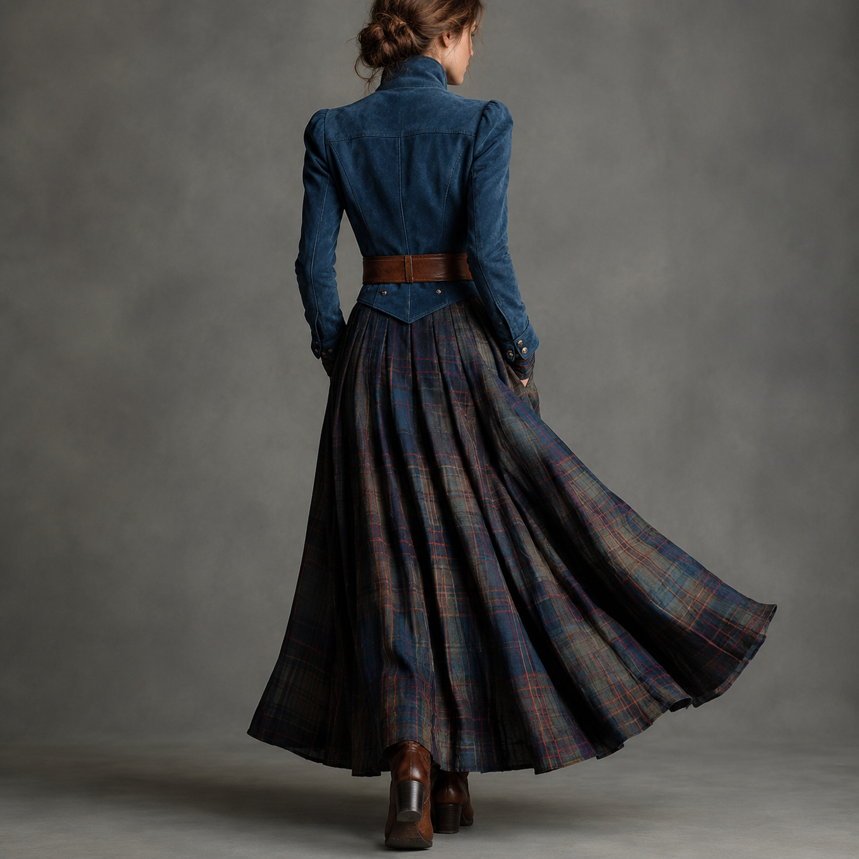 Selestine | Long-sleeved Striped Long Dress