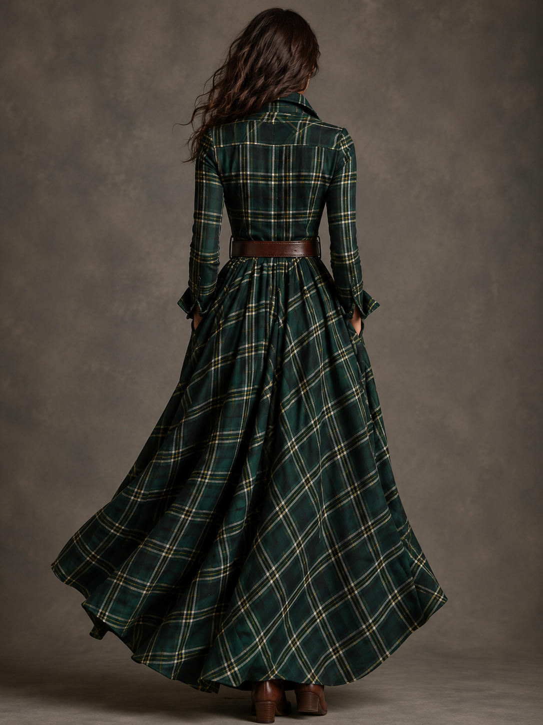 Verona | Long Sleeve Checkered Dress