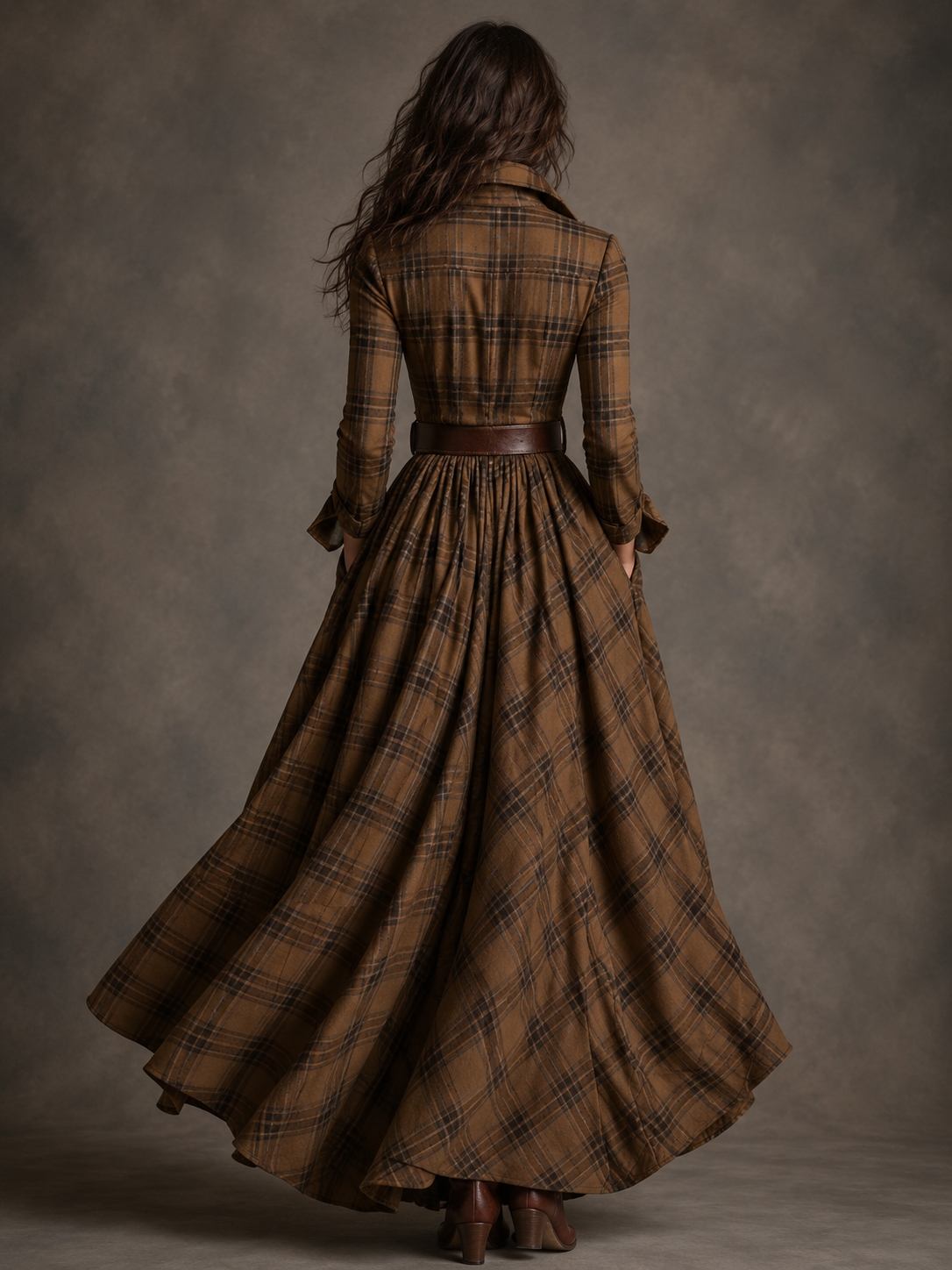 Winsome | Long Sleeve Checkered Dress