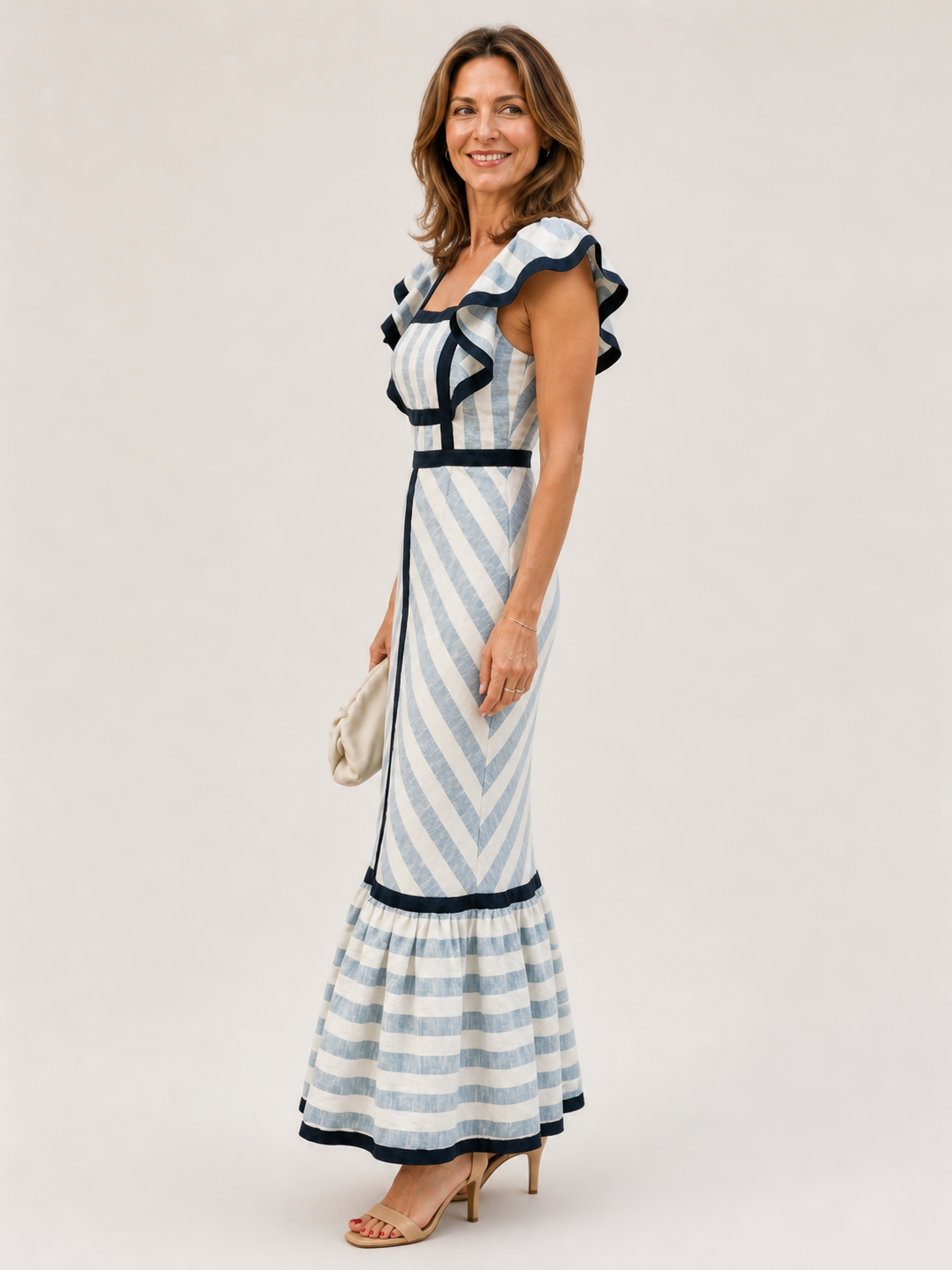 Dianne | Retro Striped Maxi Dress