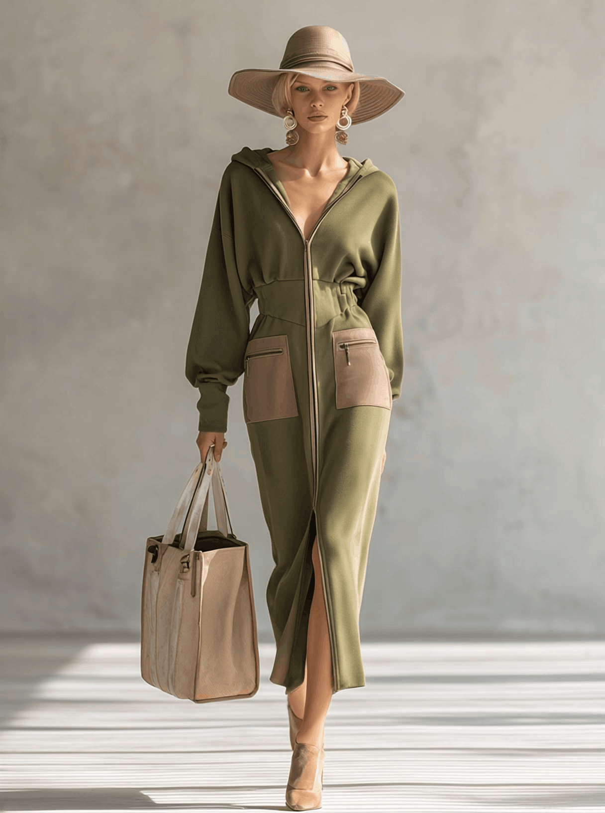 Jade | Hooded Zip-Up Maxi Dress