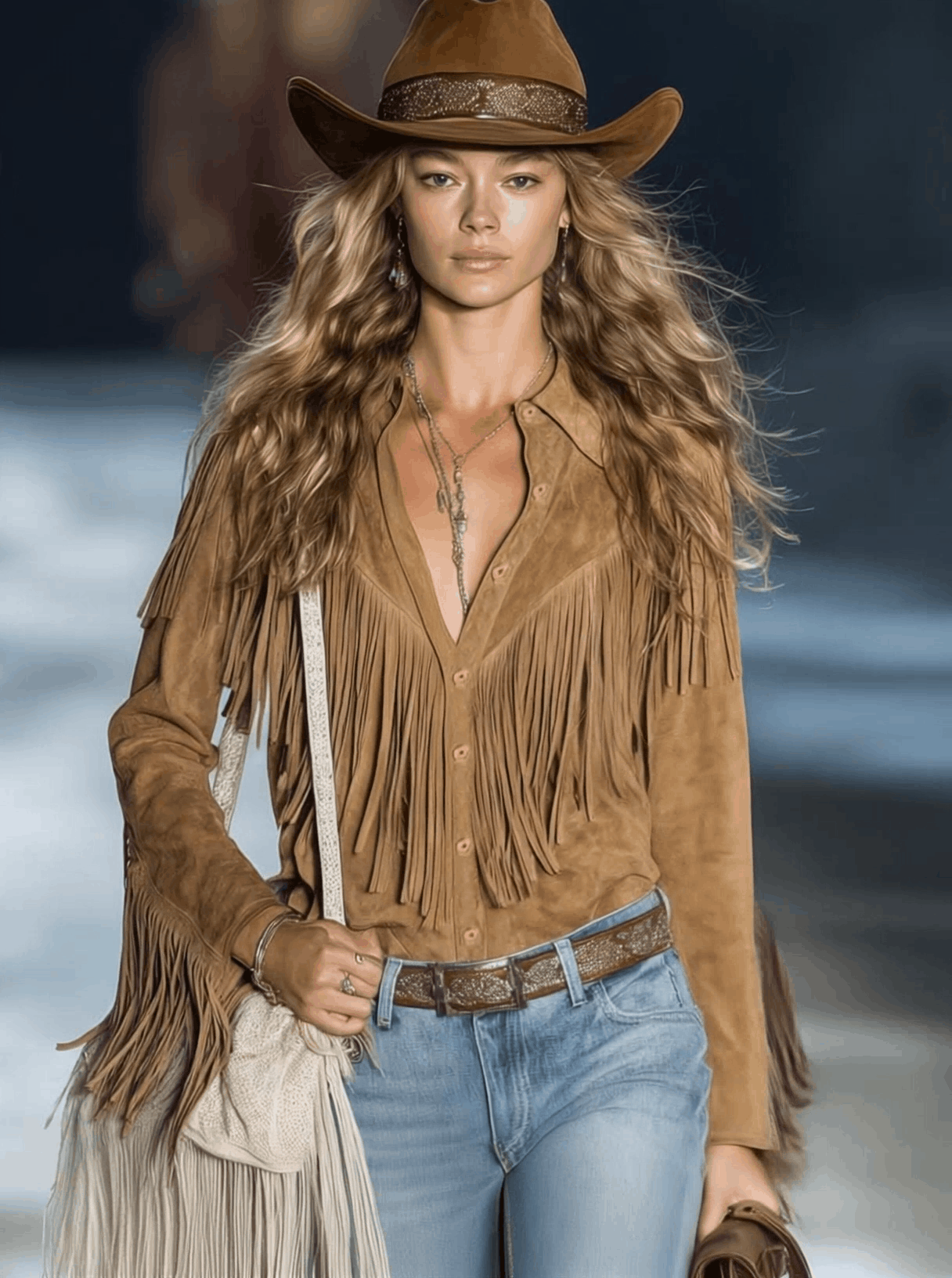 Wynne | Western Fringe Suede Shirt