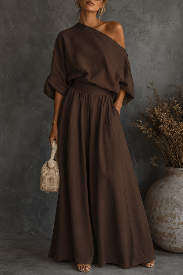 Sadie | Casual Short Loose Off-Shoulder and Oversized Skirt