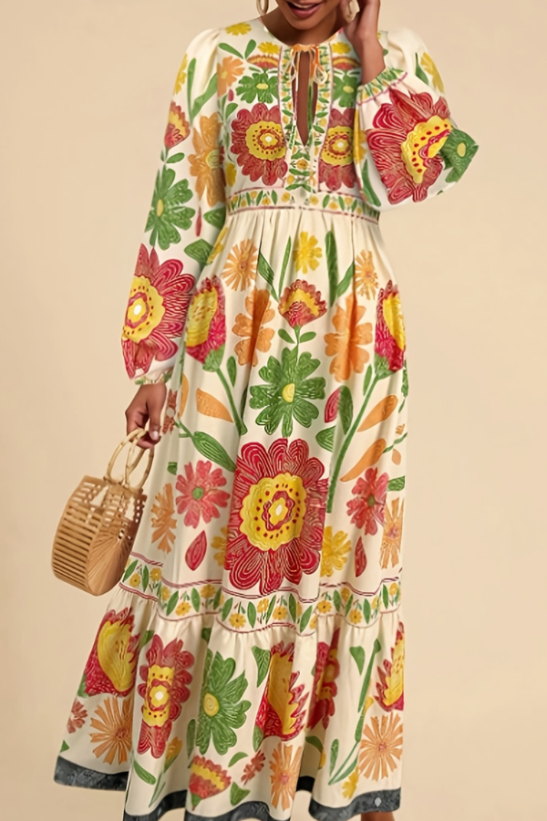 Loretta | Tropical Floral Print Dress
