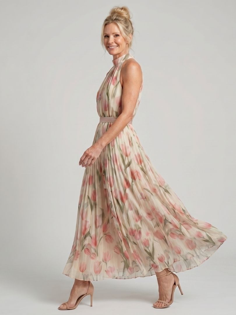 Pepper | Halter Neck Floral Midi Dress