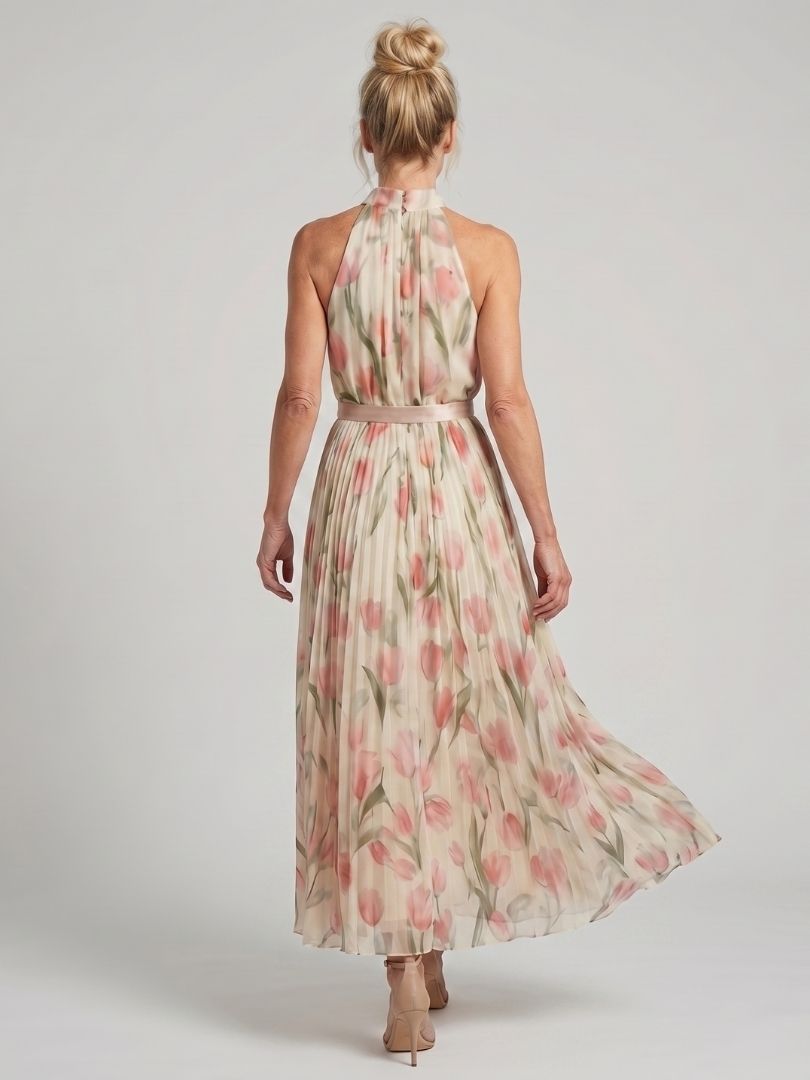 Pepper | Halter Neck Floral Midi Dress