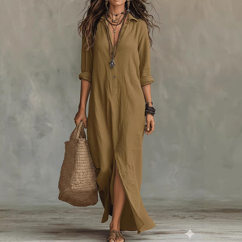 Ruby | Button Long Sleeve Dress