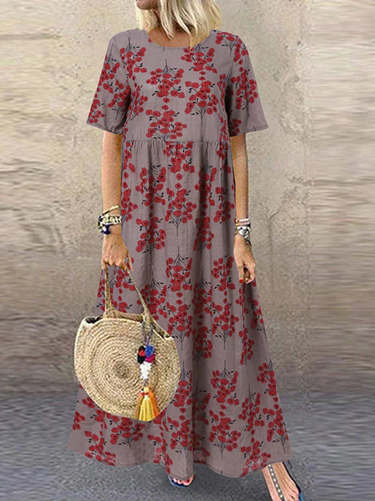 Avani - Vibrant Floral Print Flowing Maxi Dress