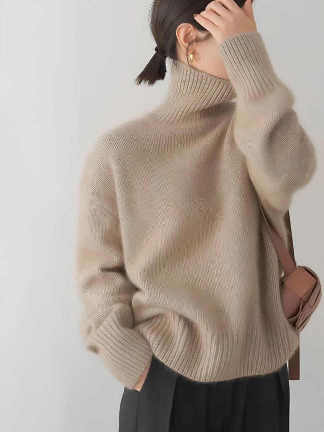 Yeke - Cozy Turtleneck Cardigan