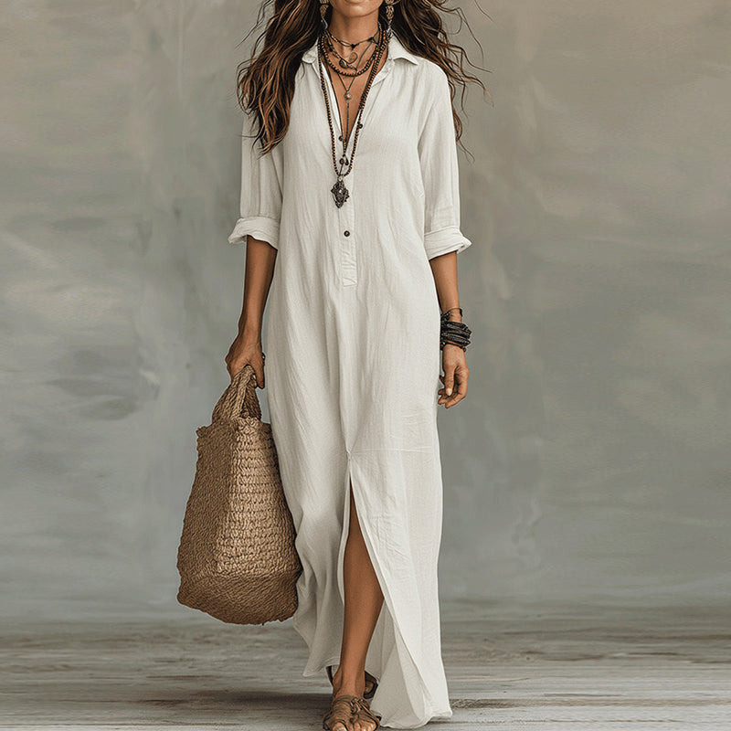 Ruby | Button Long Sleeve Dress