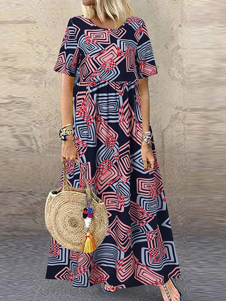 Nerina |  Printed Flowing Maxi Dress