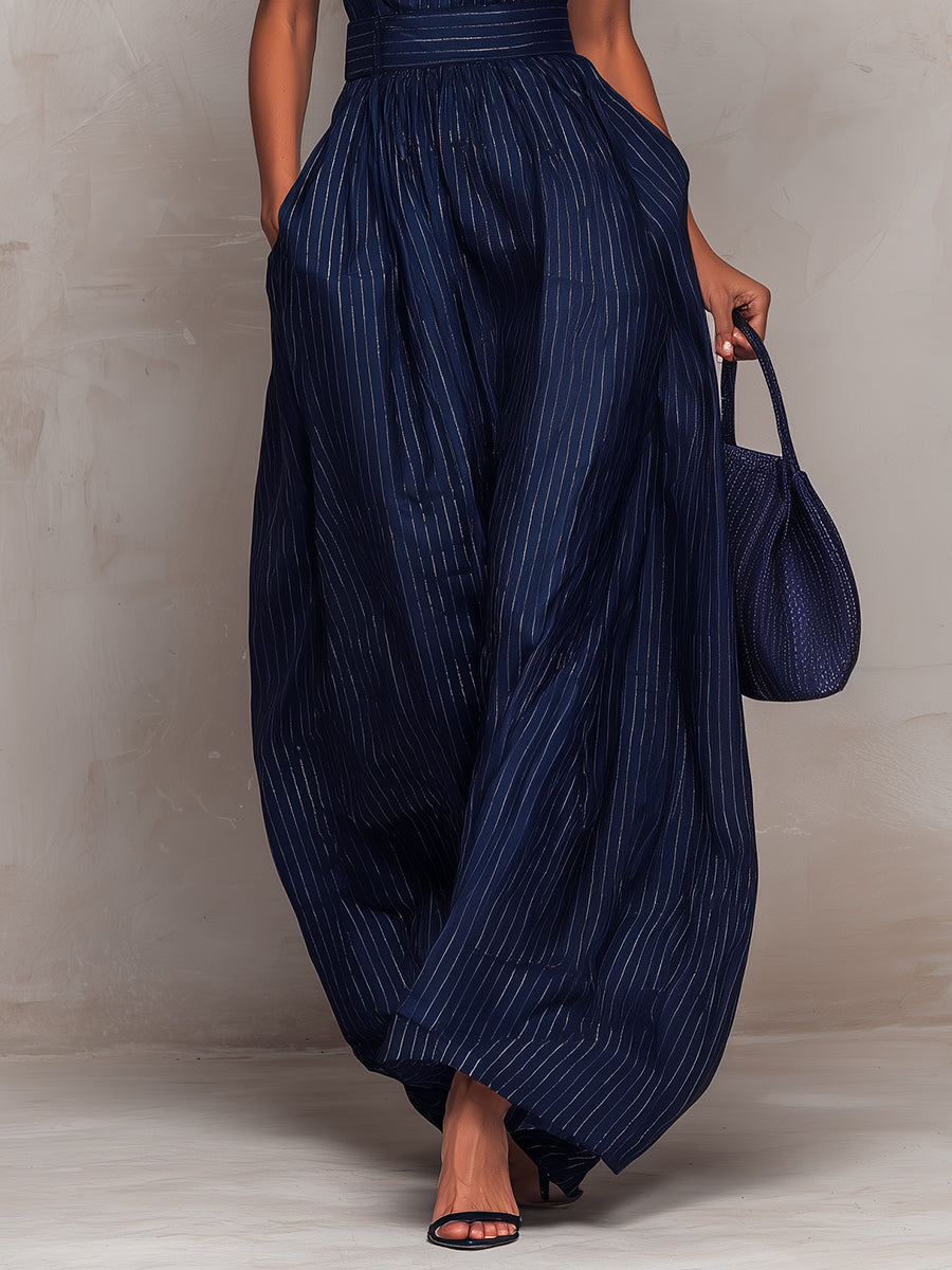 Marcella | Elegant Striped Wide-Leg Jumpsuit