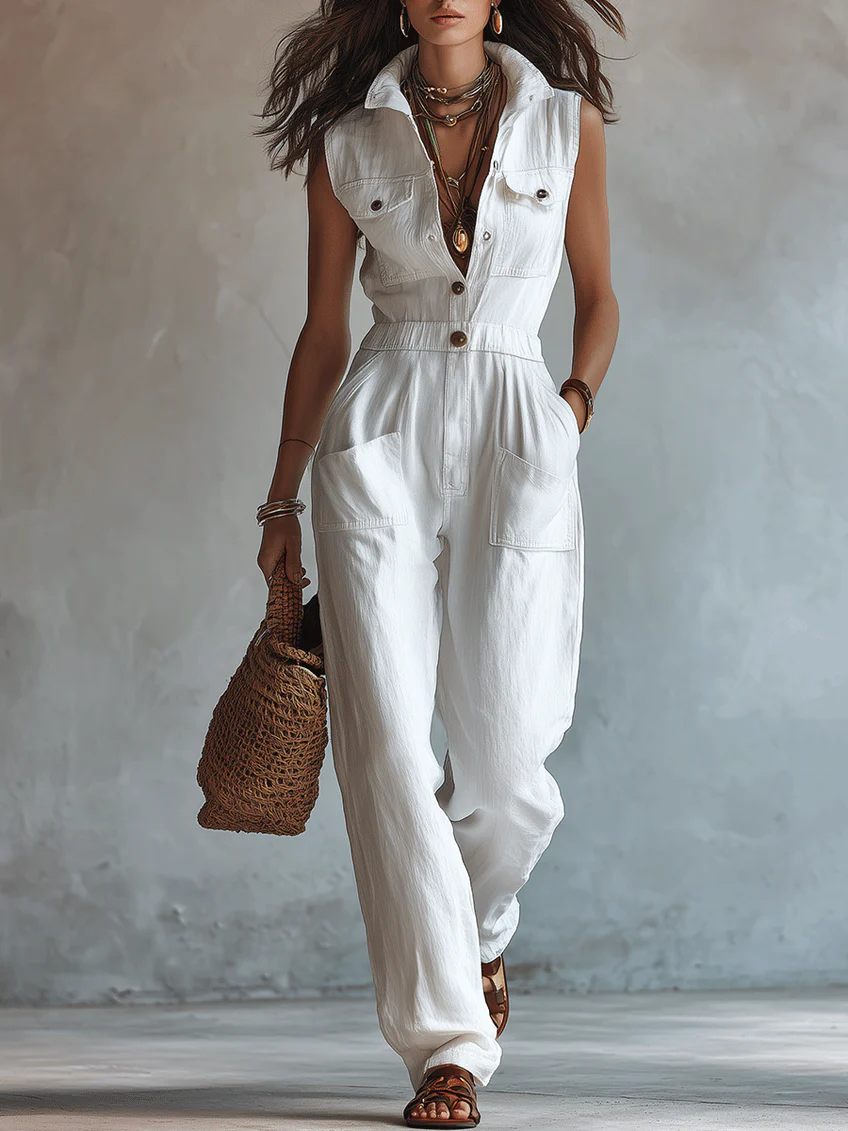Maristella | Elegant Linen Blend Jumpsuit
