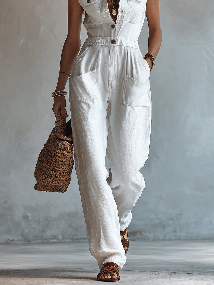 Maristella | Elegant Linen Blend Jumpsuit