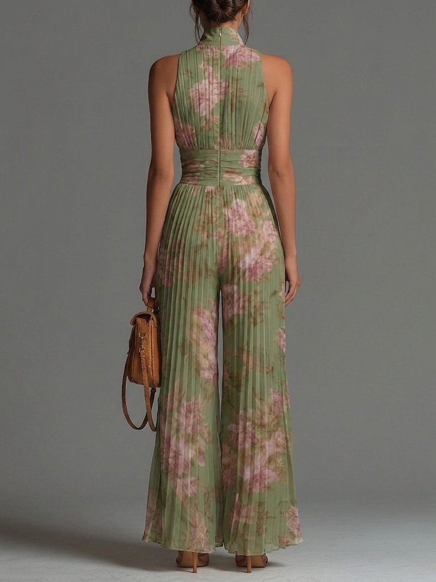 Kalindra | Timeless Green Floral Jumpsuit
