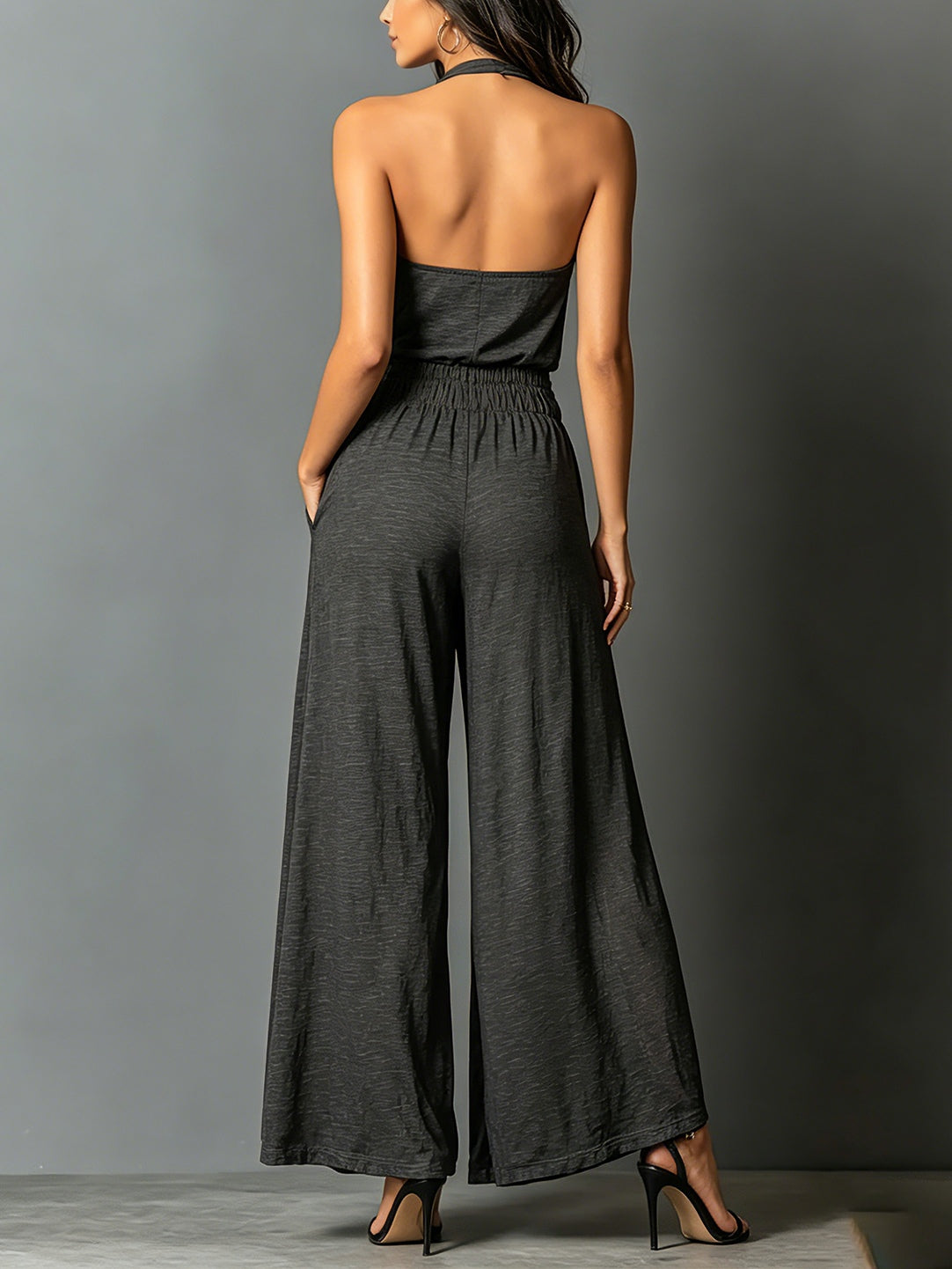 Noelani | Elegant Halter Wide-Leg Jumpsuit